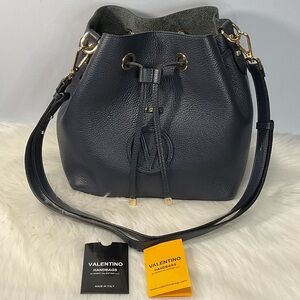 Valentino by Mario Valentino - Karl Medallion Leather Bucket Bag